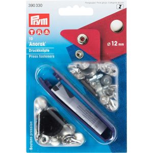 Prym Naaivrijedrukknopen 12mm, zilver, 390330.