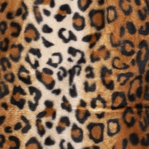 Velboa stof, panterprint met een streep verloop, lichtbruin/crème/zwart. V4503.54