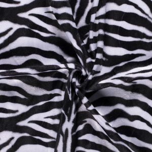 Velboa stof, zebraprint, zwart/wit. V4511.50