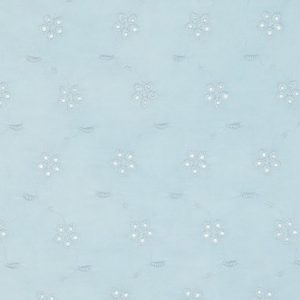 Viscose broderie stof, stonewash, lichtblauw. Z0100