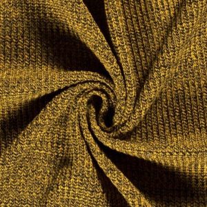 Gebreide katoen stof, kabel, geel/zwart. Q2489