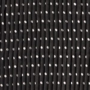 Chiffon plissé stof, stippen print, zwart/wit. Q4355
