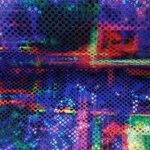 Lycra stof, disco , geel/groen/paars/roze . LJ5356