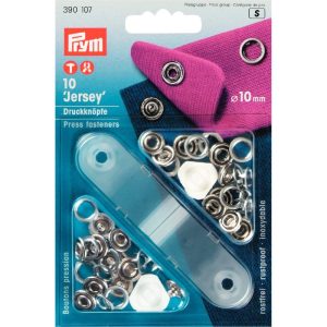 Prym drukknopen Jersey 10 mm, zilver, 390107.