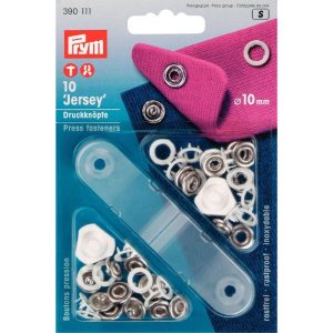Prym naaidrukknopen Jersey 10 mm, wit, 390111.