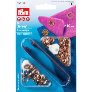 Prym naaidrukknopen Jersey 10 mm, rozegoud, 390119.