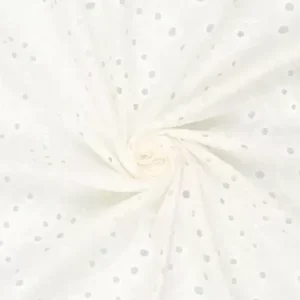 Katoen swiss broderie stof, ecru. Y368