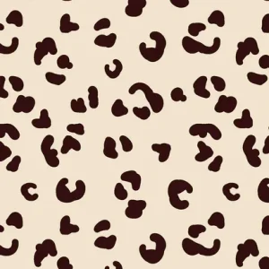 Baby rib stof, panterprint, beige/donkerbruin. P077