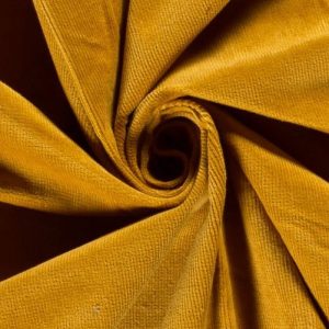 Baby rib corduroy stretch stof, okergeel. D0453