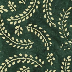 Batik katoen stof, abstracte bladprint, groen. P164