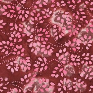 Batik katoen stof, grafische stippen slingerprint, rood/roze. P176