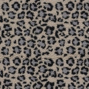 Borg stof, kleine panterprint, grijs. Y1050