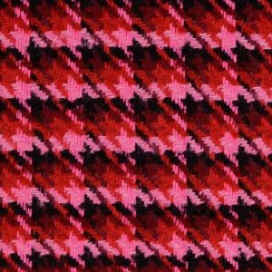Bouclé stof, ruit, roze/rood/bordeaux/zwart. X729