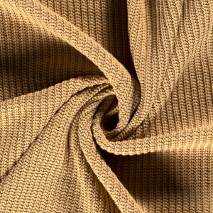 Gebreide katoen stof, camel . Q2087