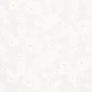 Broderie dubbeldoek hydrofiel stof, bloemetjes motief, wit. Y112