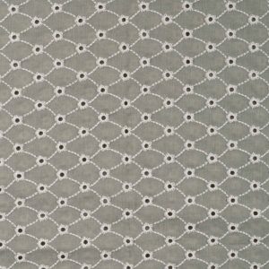 Broderie melange katoen stof, kaki groen. Y154