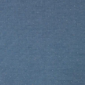Chambray jeans stof, met studs, jeansblauw/zilver. P398