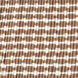 Chiffon plissé stof, (dwars) streepprint, zand/off-white. Q4884