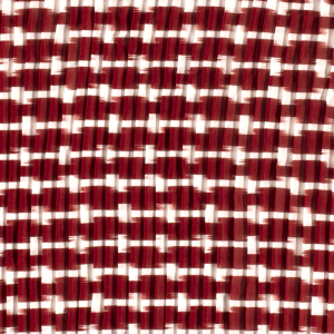 Chiffon plissé stof, (dwars) streepprint, bordeaux rood/off-white. Q4887