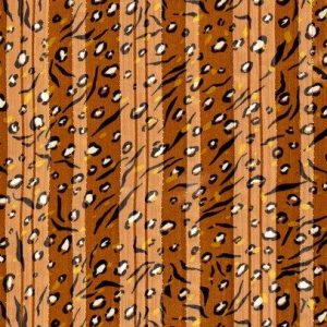 Chiffon voile stof, panterprint met doorschijnende banen, okergeel/geel/zwart/wit. W0321