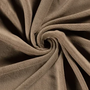 Coral fleece stof, lichtbruin. CF153