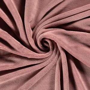 Coral fleece stof, oudroze. CF014
