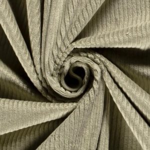 Corduroy rib stof, stretch, licht olijfgroen. D0488