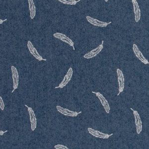 Denim jeans stof, verenprint, jeansblauw/offwhite. D0100