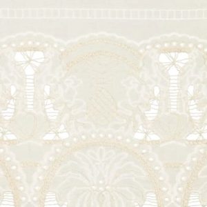 Embroidery blanchette stof, roomwit. X1386