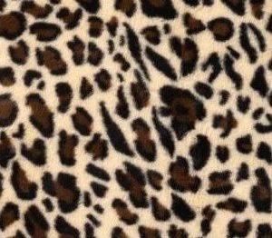 Fake fur bont stof, luipaard motief, zand/bruin/zwart. X1176
