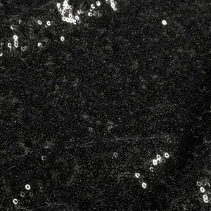 Fijne pailletten stof, allover, zwart. P084A