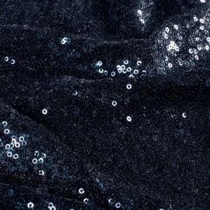 Fijne pailletten stof, allover, donkerblauw. P085