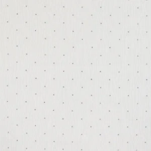 Fijne rib jersey stof, studs, ecru/zilver. P388