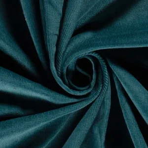 Fijne rib stretch stof, petrol. FSRN024