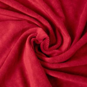 Fijne velours rib stof, rood. X413