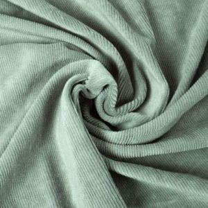 Fijne velours rib stof, oud mint groen. X404