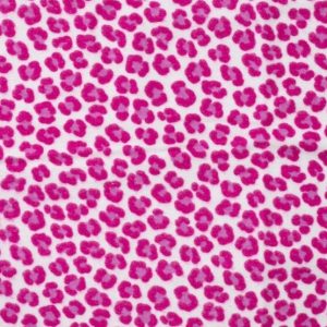 Flanel stof, panterprint, fuchsia/wit. Qjutie Y1012