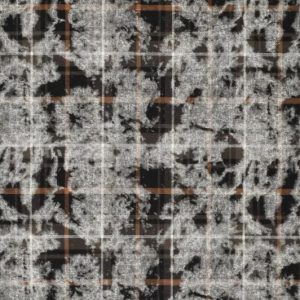 Flanel stof, tie dye ruitprint, bruin/oranje/offwhite. X970