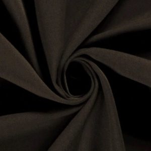Gabardine stof, effen donkerbruin. NC358