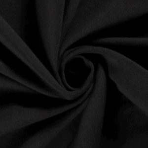Gabardine stof, effen zwart. NC069