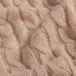 Gebreide kabel stof, licht roze. Y1052