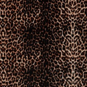 Gebreide stof, super soft, fijne panterprint, bruin/crème/zwart. P004
