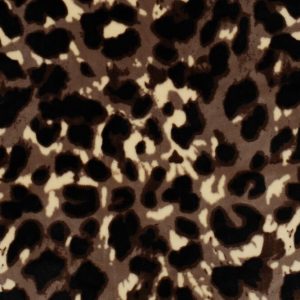 Gebreide stof, super soft, panterprint, bruin/crème/zwart. P003