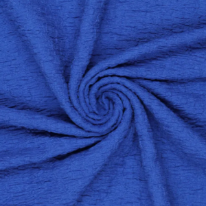 Gesmokte jersey stof, broderie, kobalt blauw. C787