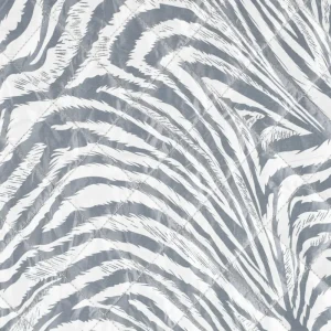 Gewatteerde stof, doorgestikt, 3-laags, zebra print, crème/grijs. Y737