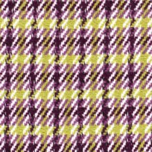 Jacquard pied de poule stof , paars en groen . X1198