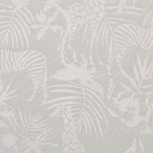 Viscose jacquard stof, safari dierenprint, wit. Q4735