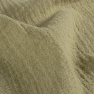 Hydrofiel mousseline stof, 2-laags, olijfgroen. Y272