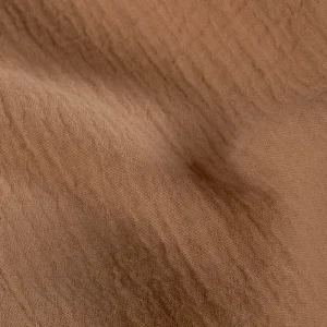 Hydrofiel mousseline stof, 2-laags, cognac. Y278