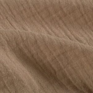 Hydrofiel mousseline stof, 2-laags, donker zand. Y315